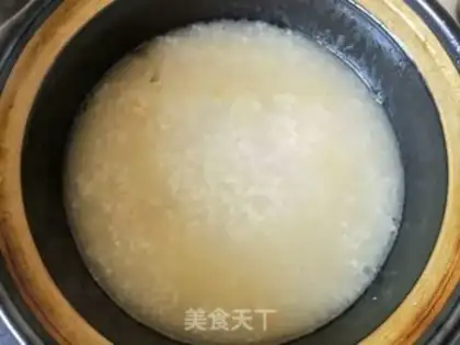 Make Onion rice congee step 6