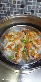 Make Garlic fan steamed roach shrimp step 6