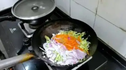 Make Three eggs of noodles step 2