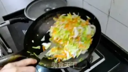 Make Three eggs of noodles step 3