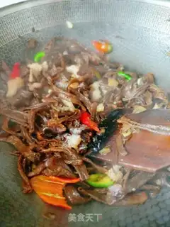 Make Antler mushroom fried meat step 9