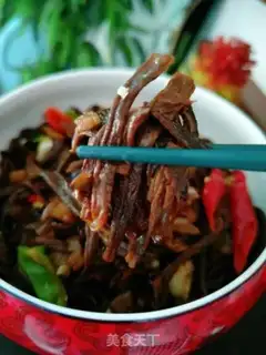Make Antler mushroom fried meat step 13