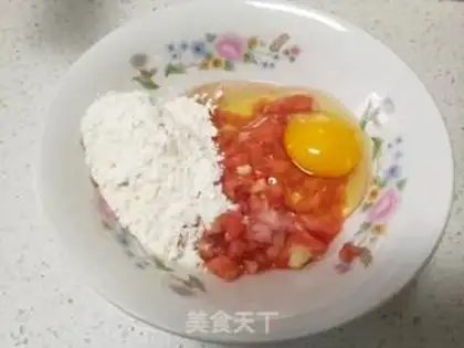 Make Tomato egg pancakes step 1