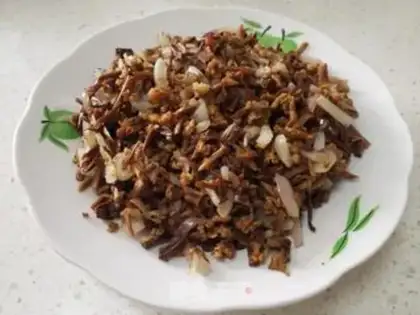 Make Tea mushroom fried meat step 9