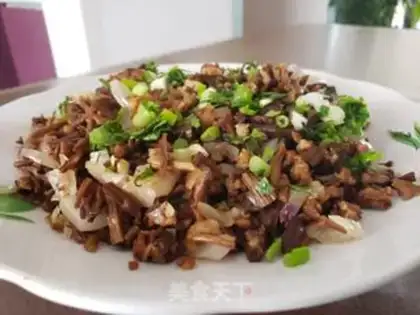 Make Tea mushroom fried meat step 11