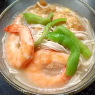 Make Shrimp omelet noodles step 16