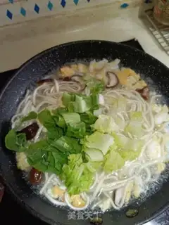 Make Egg mushroom noodles step 7