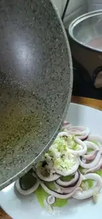 Make Squids mixed with bitter melons step 12