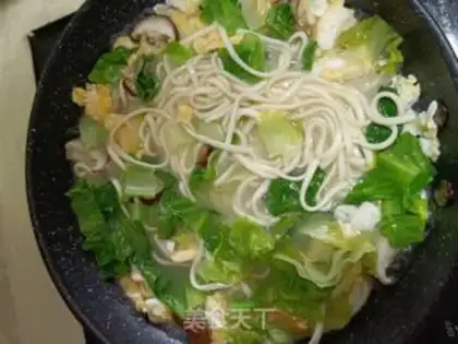 Make Egg mushroom noodles step 8