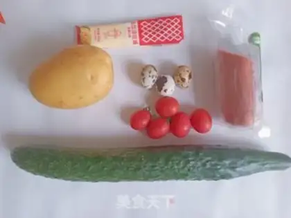 Make cucumber mashed salad sushi step 0
