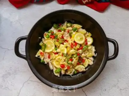 Make Pimpy lemon hand tore chicken step 13