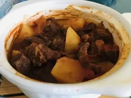 Make A casserole with potatoes step 7