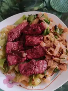 Make Black pepper steak fried river powder step 9