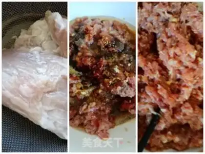 Make Bean-fruit pork bun step 1