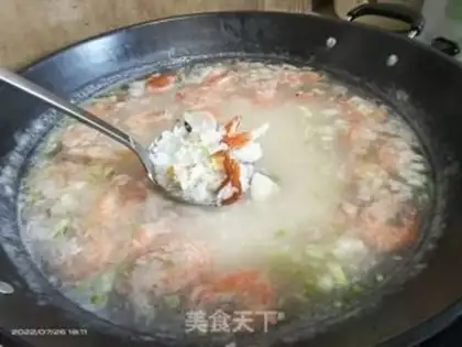 Make Seafood congee step 7