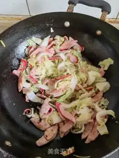 Make Cabbage with red sausage step 7