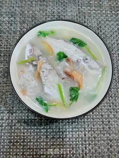 Make Dry squid and skin fish congee step 14