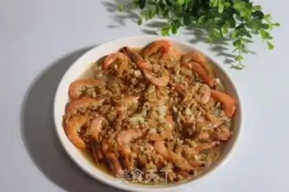 Make Garlic fan steamed shrimp step 5