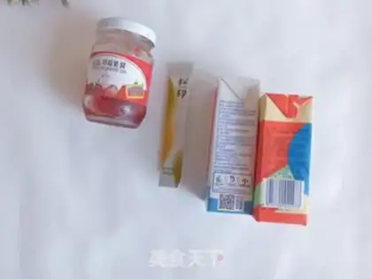 Make Tea and milk and strawberry cow milk step 0
