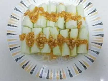 Make Garlic fan silk melon step 7