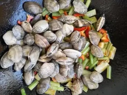 Make Celery peppers and hot clams step 7