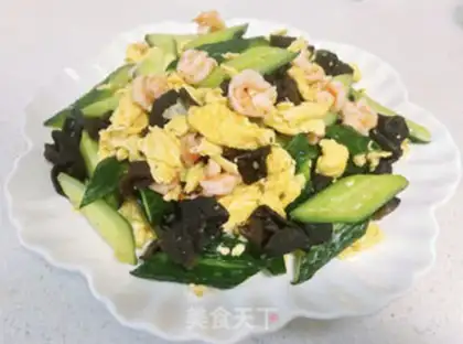 Make cucumber eggs and shrimp step 11