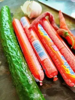 Make Cucumber ham and sausage step 0
