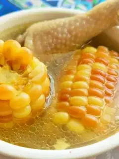 Make Scorch corn and rock and chicken soup step 5