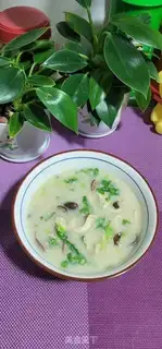 Make Porridge of raw chicken silk mushrooms step 9