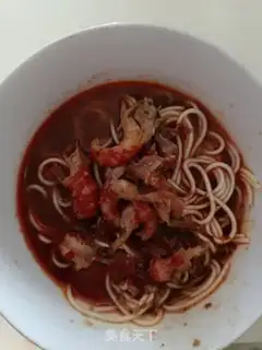 Make Red soup and vegetable noodles step 5