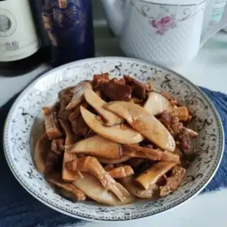 Make The apricot mushrooms dry the meat step 7