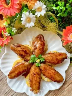 Make Roasted corn honey chicken wings step 4