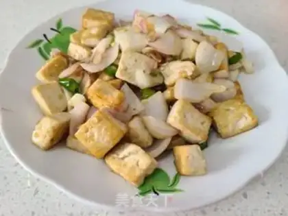 Make Onion fried tofu step 4