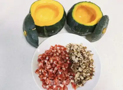 Make Pumpkin rice step 1