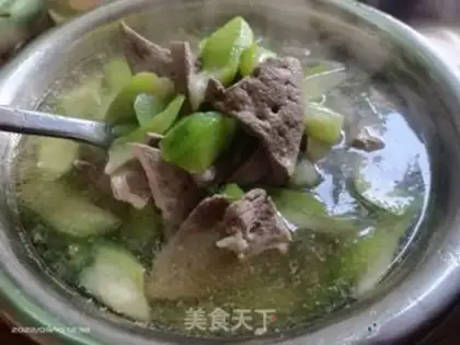 Make Skinny pork, liver and melon soup step 4