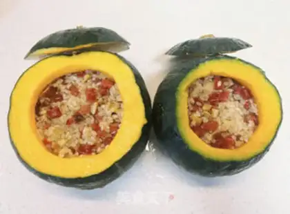 Make Pumpkin rice step 4