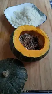 Make Pumpkin rice step 3