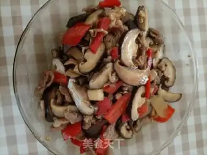 Make Paprika mushroom fried meat step 6