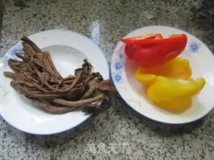 Make Tea mushrooms and peppers step 0