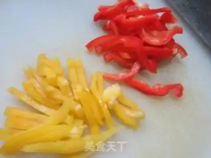 Make Tea mushrooms and peppers step 1