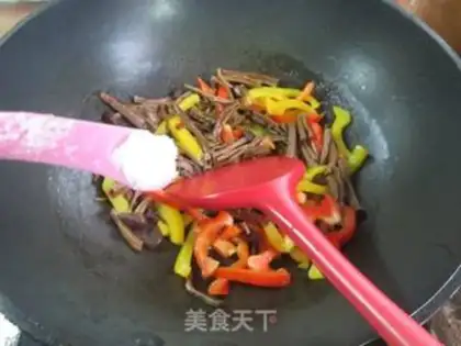 Make Tea mushrooms and peppers step 7