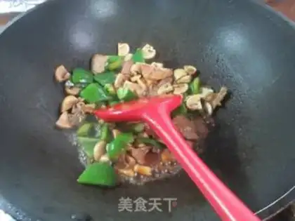 Make Spam mushrooms, tomato pepper step 6