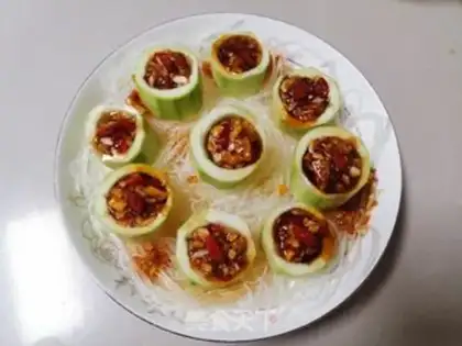 Make Garlic fan silk melon step 5