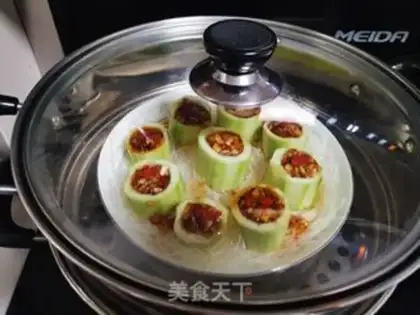 Make Garlic fan silk melon step 6