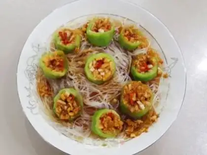 Make Garlic fan silk melon step 7