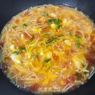 Make Tomato egg mushroom soup step 6