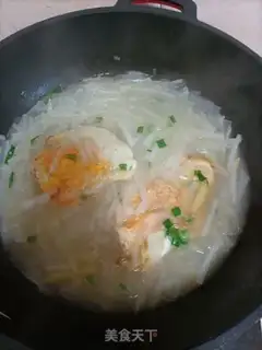 Make Egg soup for a white radish fan step 7