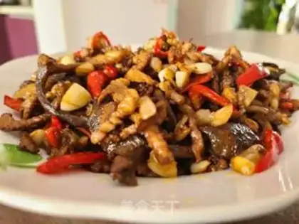 Make Slipped mushrooms and fried meat step 7