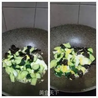 Make Shrimp eggs fried cucumbers step 3