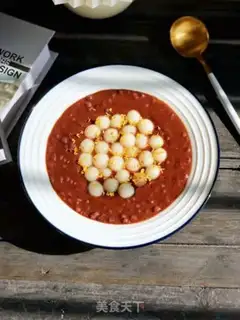 Make Red bean salsa rice ball soup step 8